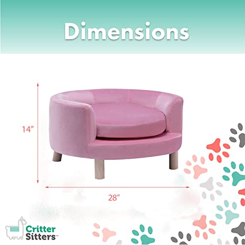 Critter Sitters 28-In. Elegant Pink Faux-Velvet Circular Pet Bed For Small To Medium-Sized Dogs And Cats #TOP4