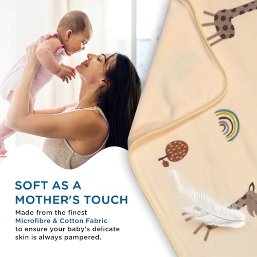 Image of Mee Mee Hooded Baby Bath Towel for New Born | Wash Cloth, Quick Absorbent, Used for Baby Swaddling, Extra Soft Cotton Towel for Kids /Toddlers /Infants /Babies, Pack of 1, (Orange Deer /Elephant) 80X80 CM