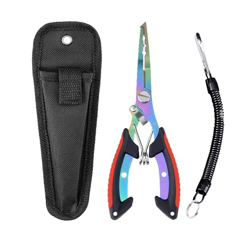 Alicates de anillo dividido para, alicates de anillo dividido | Tijeras de de acero inoxidable con vaina | Accesorios para el cortador de tren de tren de do sin deslizamiento para señuelos y agua sal