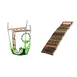 TRIXIE 6298 Hängebrücke, 17 × 22 × 15 cm & 6106 Natural Living Hamsterleiter, 7 × 27 cm