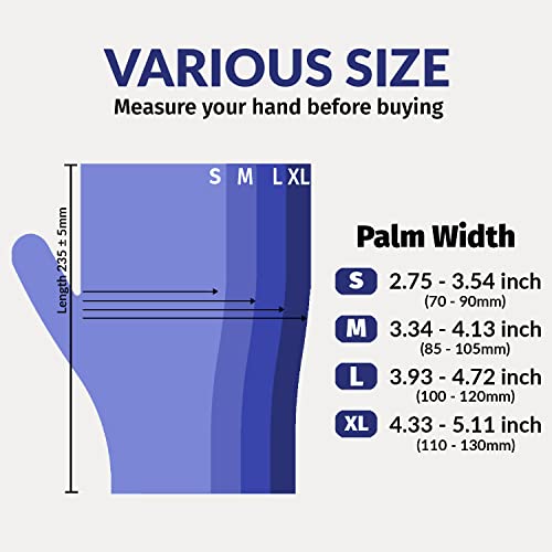 Klex Nitrile Exam Gloves - Medical Grade, Powder Free, Rubber Latex Free, Disposable Examination Grade Glove, Food Safe, Lavender L Large, 10 Box Of 100, 1000 Count #TOP5