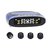 LCD-Bildschirm: Egal bei Tag oder dunklen Nächten, der große LCD-Bildschirm zeigt deutlich Druck und Temperatur von 4 Sensoren in der gleichen Zeit. Druck Einheit: Bar/PSI; Temperatur Einheit: C/F.