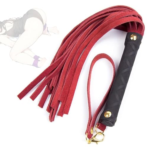 stoqucel Látigo de Cuero sintético con Mango Suave, Herramienta educativa de Entrenamiento