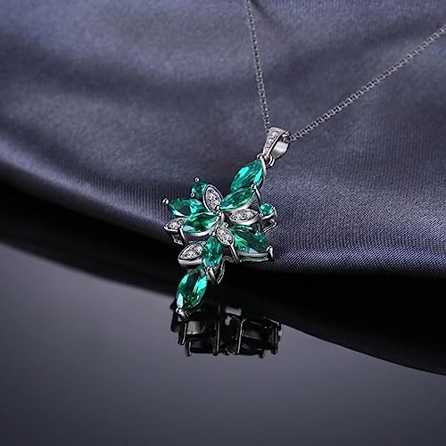 Pendentif émeraude nano vert collier fleur idéal pour vos soirées chic