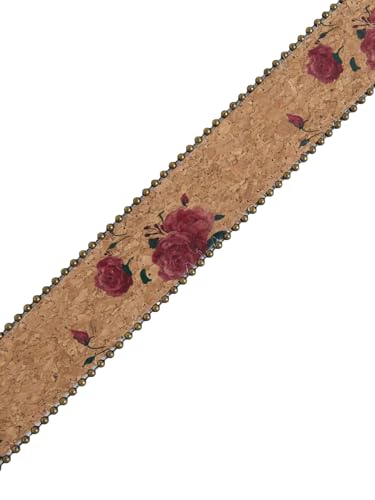 Women's Floral Embroidery Genuine Leather Belt Vintage Square Buckle4
