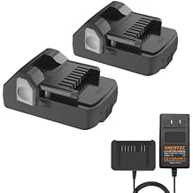 Shentec 2 Pack 3000mAh 18V Battery Compatible with Hitachi 339782 BSL1830C BSL1815X BSL1815S BSL1830 330139 330557, Lithium-Ion Slide Style Battery 18V Battery Charger Include