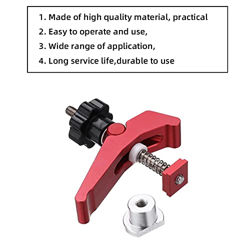 Hongdui Yb07X Red Quick Acting Hold Down Clamp Aluminum Alloy T-Slot T-Track Clamp Set Woodworking Tool For Woodworking Table #TOP3