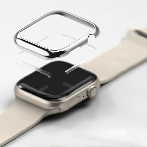 【CYBERGARAGE】スマートウォッチ保護ケースApple Watch Series 8用 ケース/カバー ステンレスバンパー 45mm かっこいい アップルウォッチ シリーズ8 バンパーカバー 保護ケース[45mm(シルバー)]