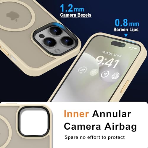 Image of MOCCA Magnetic Shockproof for iPhone 14 Pro Max Case,Light Gold