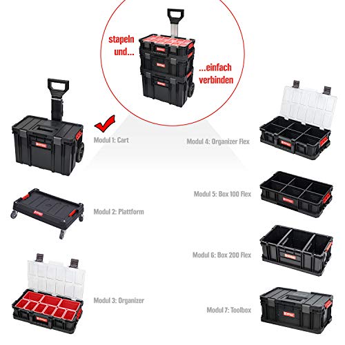 XL Modular Wählbar Werkzeugtrolley, Werkstattkoffer Set, Werkstattwagen Set aus"Q-Brick" Serie mit viel Zubehör! Der mobile Alleskönner - Privat & Gewerbe (Werkzeugtrolley) – Bild 3