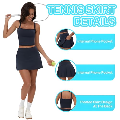 Golf Outfits for Women- Skirt Sets Women 2 Piece Outfits Breathable - Built-in Pocket for Cell Phone2