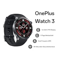 OnePlus Smartwatch 3, 22 mm Armband 1,5-Zoll-LTPO-Display Schnellladung 120 Stunden Akkulaufzeit 100 Sportmodi Zweifrequenz-GPS-Tracking 60-Sekunden-Gesundheitscheck – Ansicht 2