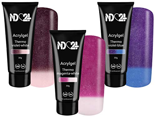 Poly Thermo Effekt Gel Set One - Led/Uv - Studio Qualität Made In Germany - 7 x 30g