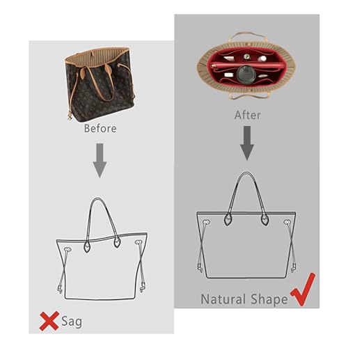 Organizador para bolso con cremallera rojo seda grande miniatura 5