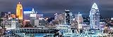 10x30 Inch Photo Paper Print: Unframed Panoramic Cincinnati Night Skyline Wall Art, Cityscape Poster, Aerial Artwork, Ohio Home Decor, American Downtown City Buildings Picture, Bedroom Print
