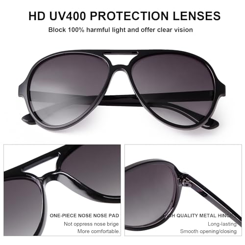 Retro Aviator Sunglasses for Women Men, Classic 70s Vintage Trendy Aviator Sun Glasses Womens Sunnies4