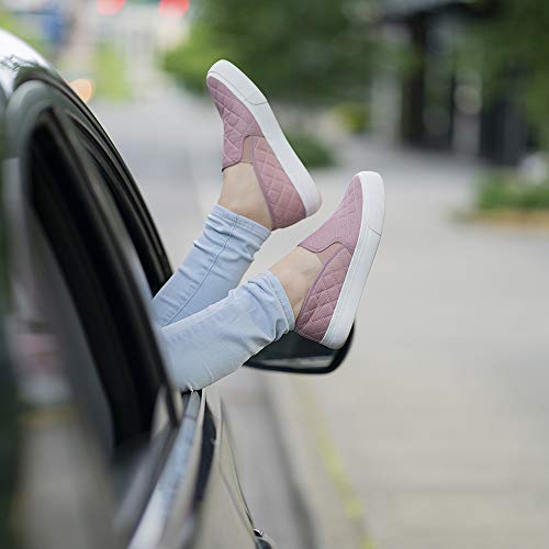 Image of JENN ARDOR Womens Slip On Sneakers Perforated /Quilted Casual Shoes Fashion Walking Flats