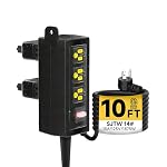 Outdoor Power Strip Weatherproof, 6 AC Outlets, 10FT Extension Cord