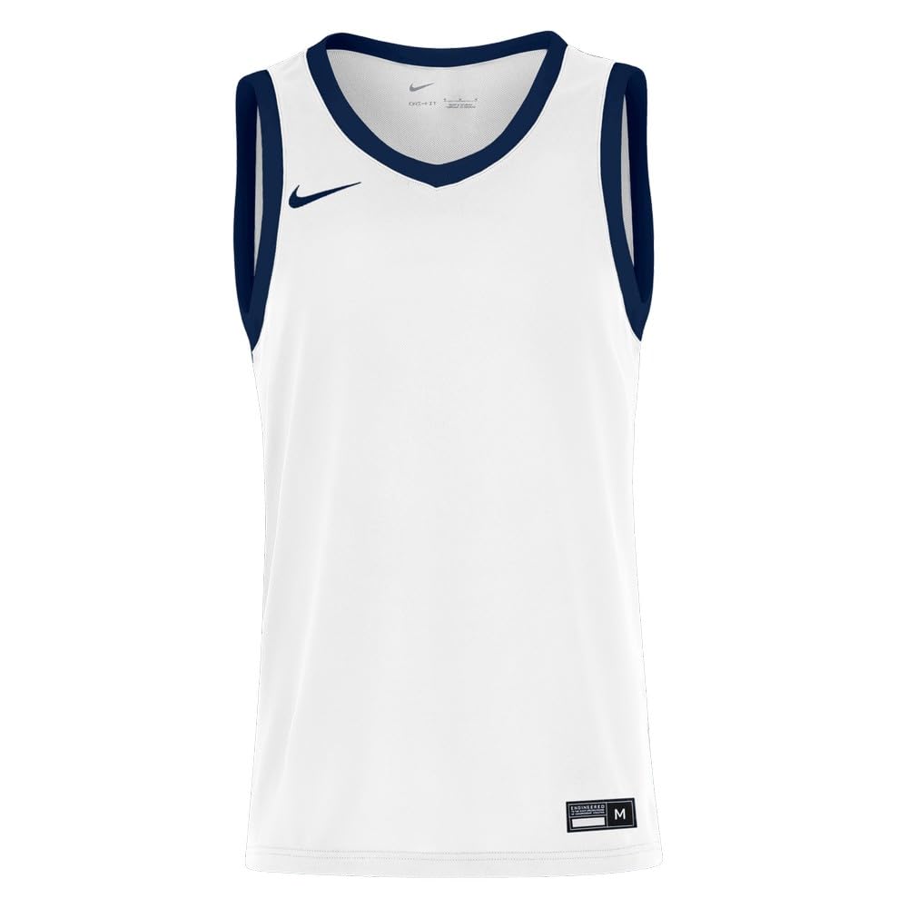 Nike Mens Team25 Basketball Stock Jersey - White/Obsidian