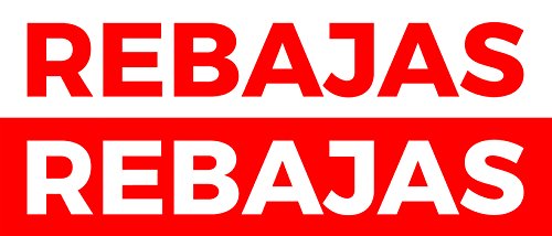 Pack De 2 Vinilos De Rebajas 70x12cm Muestra Las Rebajas En Tu Escaparate Con Estas Pegatinas Adhesivas Duraderas, Resistentes Y De Enorme Calidad. Fondeado De Blanco