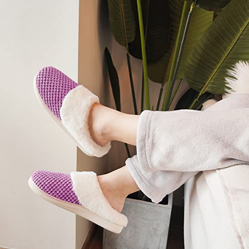 VONMAY Women's Slip On Fuzzy House Slippers with Memory Foam Coral Fleece - image 2