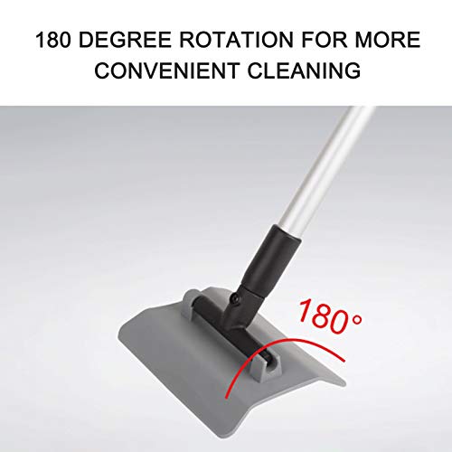 Zwbfu Pá de gelo telescópica raspador de neve com pá em forma de arco Liga de alumínio de rotação de