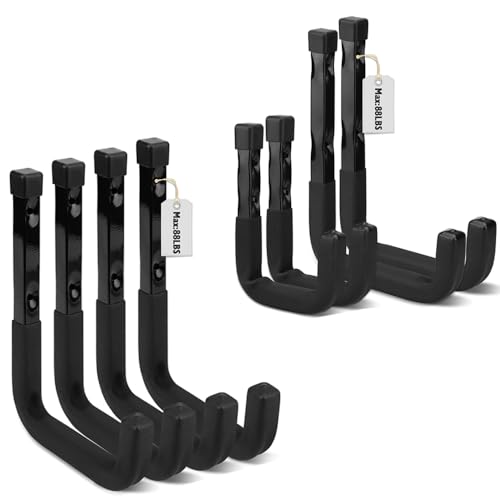 SEDY Industrial Carbon Steel Wall Mount J Utility Hooks, Holds 88 LB, Garage Storage Hooks, 8 Pack