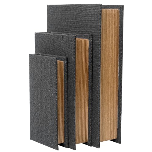 DECOR4SEASON Decorative Book Boxes Set of 3 – Modern Faux