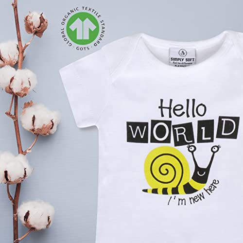Image of Baby Onesie for Newborn to 12 Months,Soft Cotton Bodysuit with inchHello World inch Print - 220 GSM | Unisex | Comfortable & Breathable baby clothes