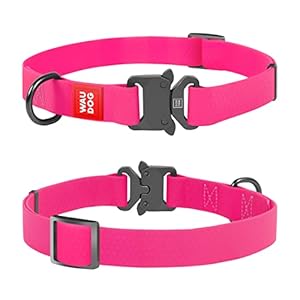 WAUDOG Adjustable Dog Collars-Waterproof Collars For Dogs & Puppies-Soft Durable & Strong Dog Collars-Strong & Comfortable Dog Collars For Pets-Pink,?12 cm,W_4 cm