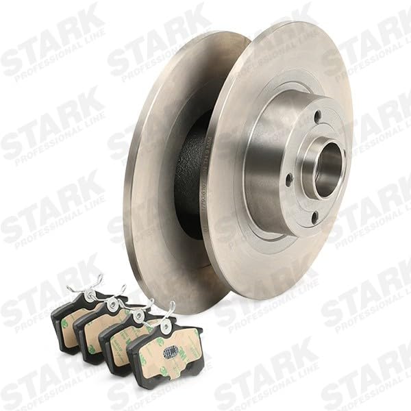 STARK Kit Dischi E Pastiglie Freno Posteriori Con Cuscinetto E Anello Sensore Per Renault Clio III, Twingo II, Modus