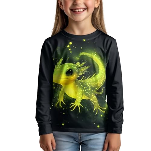 Image of Girls Long Sleeve Shirt with Cute Graphic Casual Pullover Tops 3-16Y