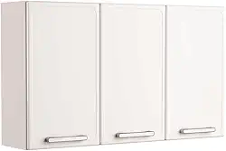 Armário Aéreo Alto Cozinha em Aço 3 Portas Gourmet Bertolini