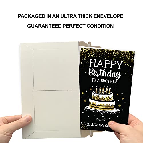 Prime Greetings Brother Birthday Card, Made In America, Eco-Friendly, Thick Card Stock With Premium Envelope 5In X 7.75In, Packaged In Protective Mailer #TOP4