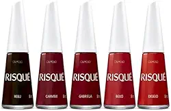 Kit Esmaltes Risqué Vermelhos (5 unidades)