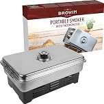 BROWIN Stainless Steel Table Smoker Set with Thermometer 330001 | Smoker Oven Grill Oven | Fish & More Grilling and Smoking | Camping Accessories