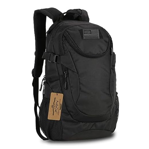 ArcEnCiel Water-Resistant Military Backpack Rucksack Gear Tactical Assault Pack Student School Bag for Hunting Camping Trekking Travelling -Rain Cover Included (Black)