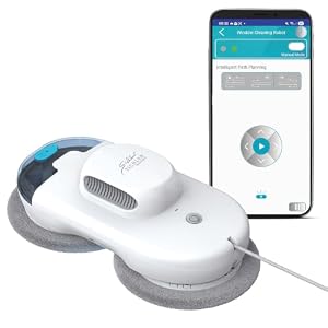 Sichler Haushaltsgeräte Fensterputzer: Fensterputzroboter, Dual-Sprüh-Funktion, Sensoren, Fernbedienung, App (Fensterputzroboter Sprühfunktion, Nassreinigung)