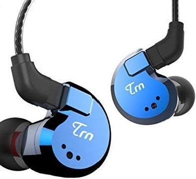 TRN V80 2BA+2DD Quad Driver Hybrid HIFI Metal In Ear Earphone IEM With 2 Pin Detachable Cable, 1.25m (Without Mic, Blue)