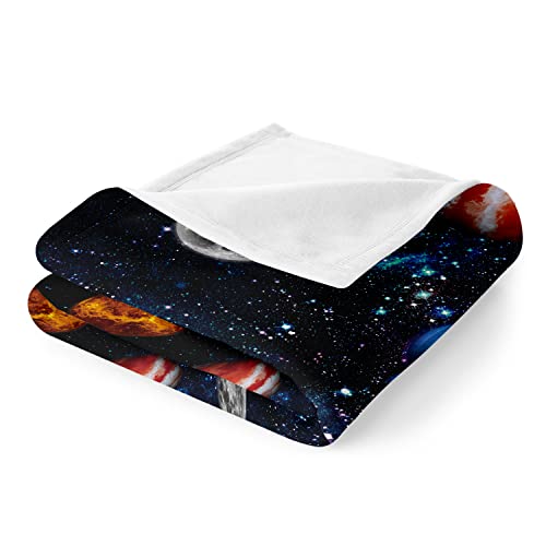Wesan Galaxy Planet Blanket Gifts - Kids Boys Men Outer Space Universe Throw Blanket Soft Warm Plush Blanket For Teens Teenagers Birthday Halloween Fathers Day 50"X60" #TOP4