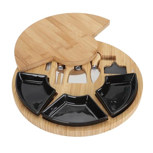 Charcuterie Boards Set, Cheese Board Set, Charcuterie Cheese Board and Platter Set, Valentines Day Gifts, House Warming Gifts, Wedding Gifts for Couple (Round)