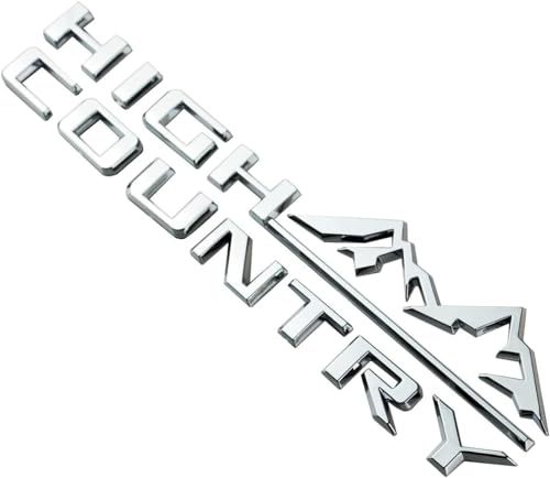 Image of 3pcs High Country Fender Tailgate Letter Logo Emblem 3D Badge Namaplate Replacement for 2019-2023 Tahoe Silverado 1500 2500HD 3500HD Origianl Size Set (Chrome)