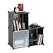 Produktbild Relaxdays Stufenregal schwarz, Treppenregal Kunststoff, Regalsystem Steckregal, Standregal klein, 3 Fächer, DIY, black