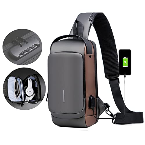 Sling Bag Crossbody Rucksack Mit Usb-aufladung, Casual & Travel Sling Shoulder Cross Body Bag Mit Großem Fassungsvermögen, Wasserdichte Motorradtasche Für Outdoor Arbeit Wandern Laufen Sport Reisetasc Cover