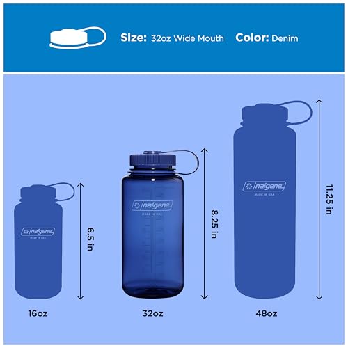 Image of Nalgene 32 oz Wide Mouth Water Bottle | BPA-Free, Durable & Leak Proof, Lightweight Bottle for Hiking & Gym, Work & Travel