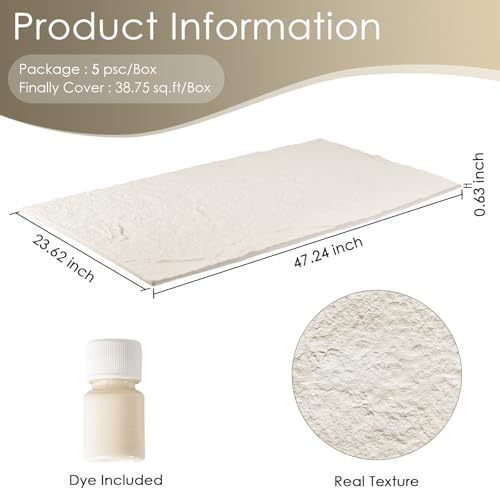 Paneles de pared efecto piedra 3D texturizada de cemento PU 3