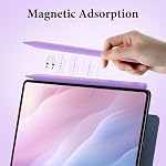 Universal Stylus Pen for iPad iPhone Android Tablets, No Bluetooth or Pairing Needed, USB-C Fast Charging, 4 LED Battery Indicators, Works with Most Touchscreen Devices,Purple