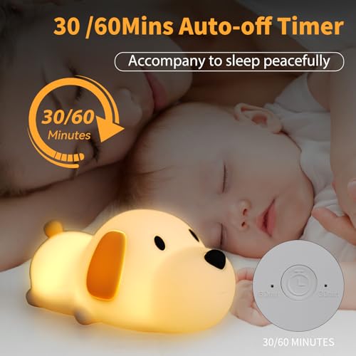 Image of Danolt Dog Night Light, Silicone Dog Lamp, Squishy Animal Night Light