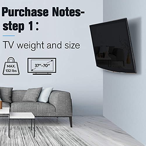 Mounting Dream TV Wall Mount for 37-70 Inch Flat Screen TV - Tilting, Low Profile Space Saving - Max VESA 600 x 400, 132lbs MD2868-LK by Mounting Dream - Image 4