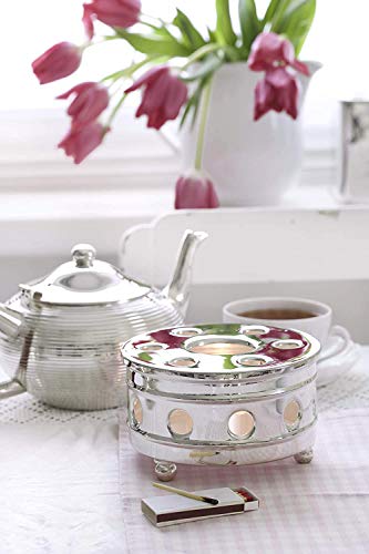 Chauffe-théière argenté Lydia Ø 13 cm support bougie plat de table - 5